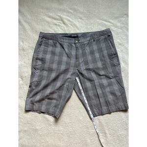 KENNETH COLE REACTION Gray Plaid Bermuda Golf Y2k Shorts Mens Size 38